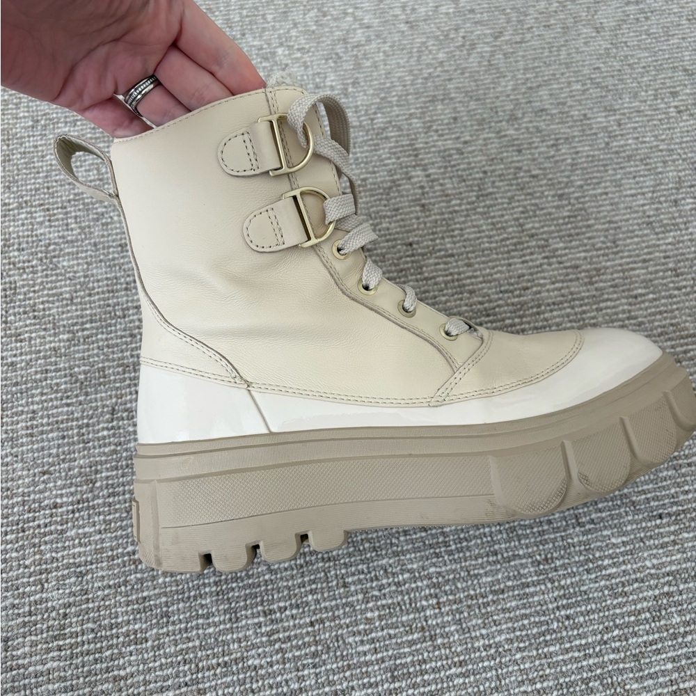 Women's Cream Platform Boots